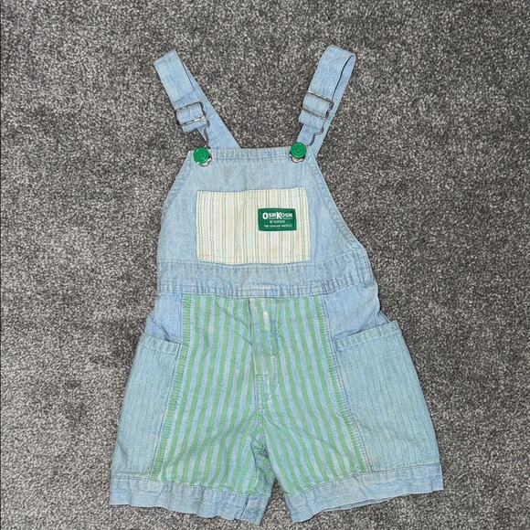 OshKosh B'gosh Other - OshKosh B'gosh Kids Overalls with Green and Blue Stripes
